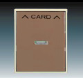 3559E-A00700 25  Kryt spínače kartového, s čirým průzorem, s potiskem, kávová / ledová opálová